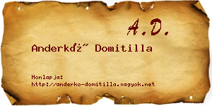 Anderkó Domitilla névjegykártya